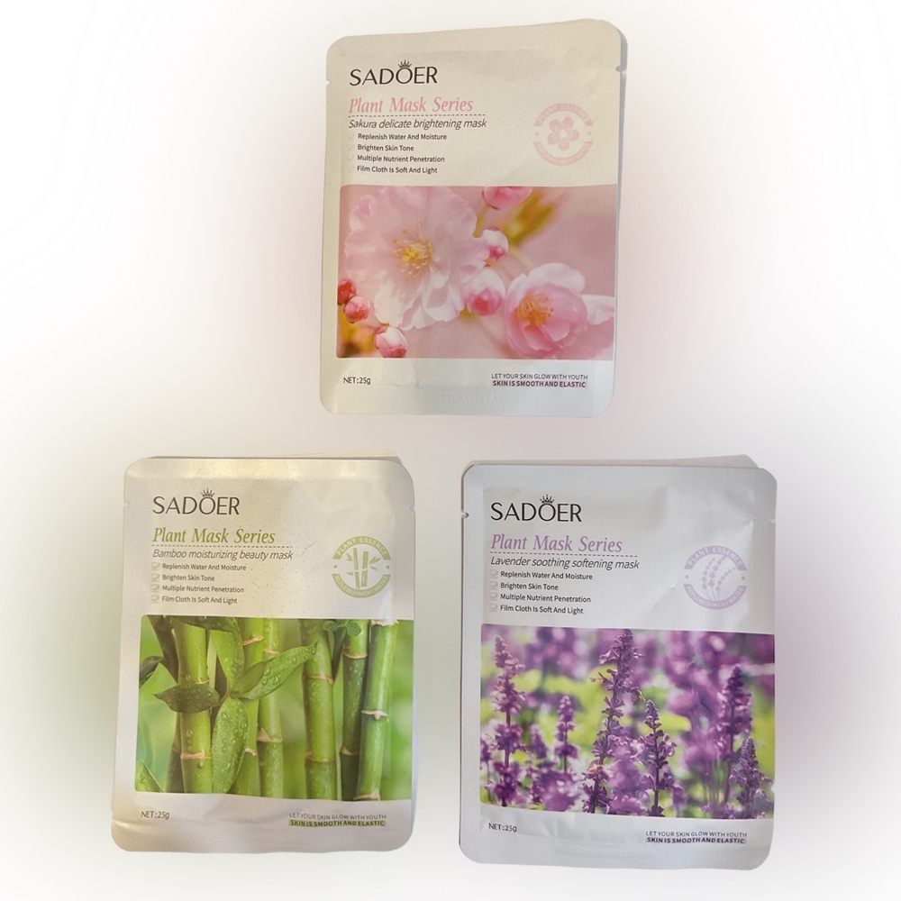 Bundle of 3 Sadoer Plant Mask Series NWT